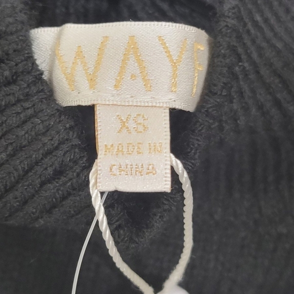 Wayf Black Lola Puff Sleeve Mock Neck Pullover Puff Sleeve Sweater Dress - Picture 4 of 8